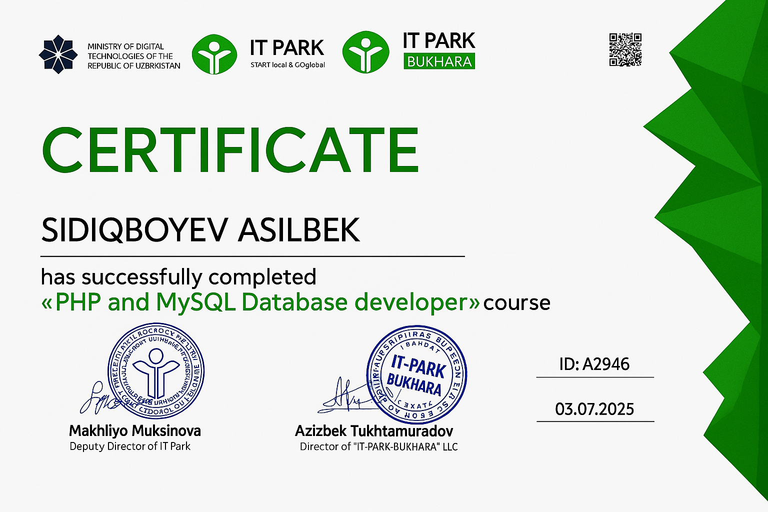Full Stack Development Certificate