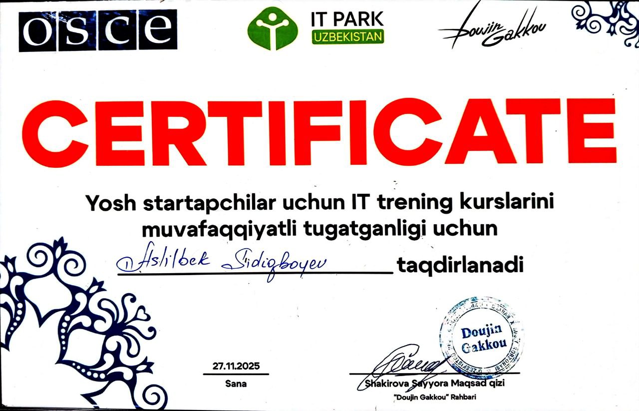 Database Design Certificate